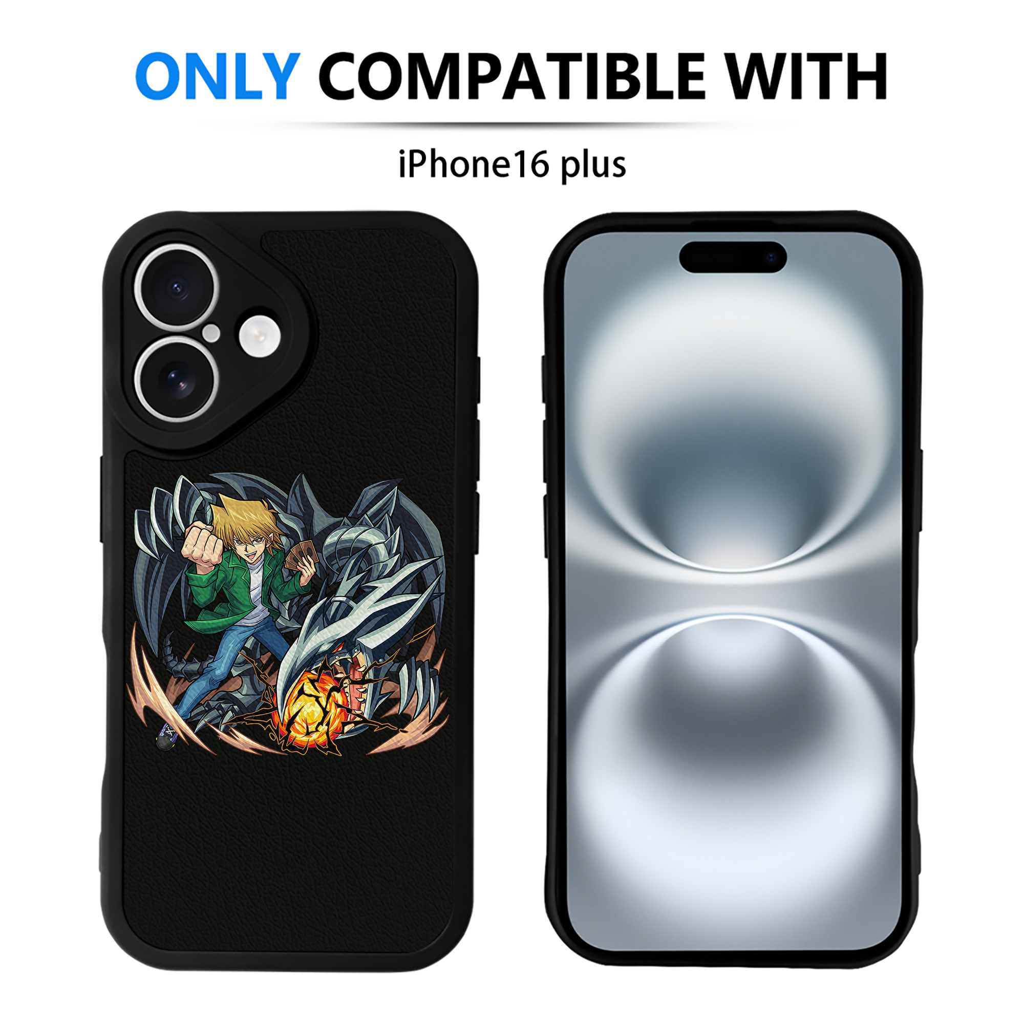 （画像用） 遊☆戯☆王 Yu-Gi-Oh! 【iPhone 16シリーズ対応】シリコンスマホケース（レザー調） 材質：シリコン